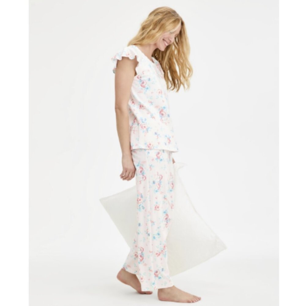 Charter Club Women's Cotton Flutter-Sleeve Pajama Set Dreamy Bou XL NWT - Picture 3 of 4